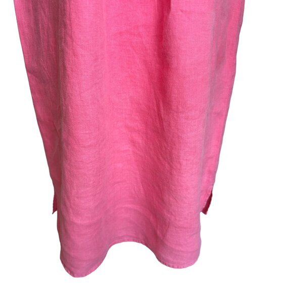 Garnet Hill Linen Dress Size 4 100% Linen Pink Pleated Sheath Sleeveless‎ - Picture 3 of 8